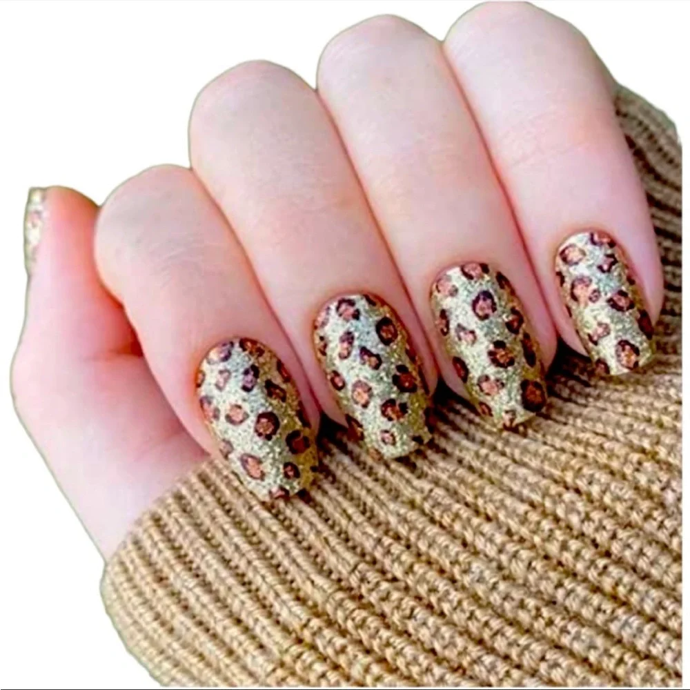*Retired* Color Street: Safari Chic | Leopard Print Glitter Gold Brown Animal